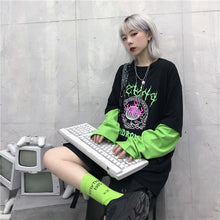 Load image into Gallery viewer, Flame-Letter-Print-T-Shirt.jpg