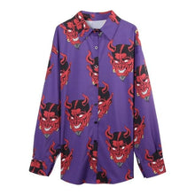 Load image into Gallery viewer, Demon Print Summer Blouse Shirt