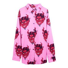 Load image into Gallery viewer, Demon Print Summer Blouse Shirt