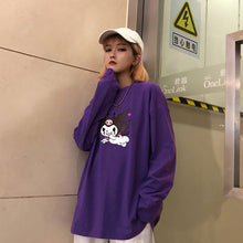 Load image into Gallery viewer, Devil-Print-Purple-Women-T-shirt.jpg