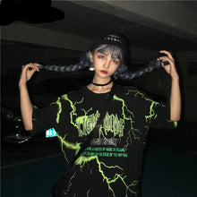 Load image into Gallery viewer, Lightning Letter Print T-shirt
