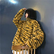 Load image into Gallery viewer, Tiger-Pattern-Women-Zipper-jacket.jpg