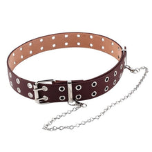 Load image into Gallery viewer, Double -Grommet-Leather-Belt