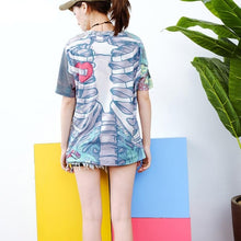 Load image into Gallery viewer, Skull Bone Heart Print Casual T-Shirt