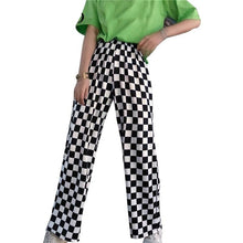 Load image into Gallery viewer, Black-White Casual-Straight-Trousers.jpg