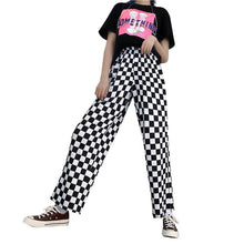 Load image into Gallery viewer, Streetwear Plaid Elastic Waist Trousers
