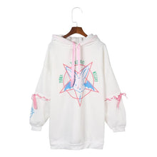 Load image into Gallery viewer, Pentagram Print Gothic Punk Hoodie
