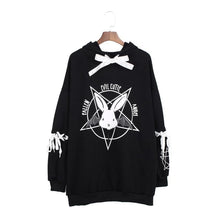 Load image into Gallery viewer, Pentagram Print Gothic Punk Hoodie
