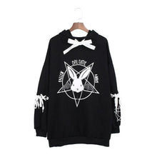 Load image into Gallery viewer, Pentagram Print Gothic Punk Hoodie
