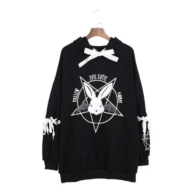 Pentagram Print Gothic Punk Hoodie