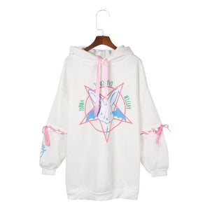 Pentagram Print Gothic Punk Hoodie