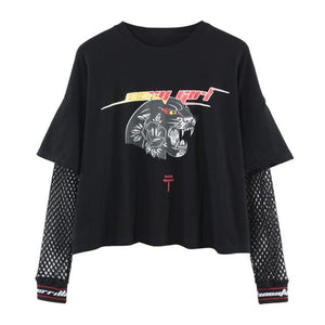 Casual Leopard Print Patchwork Tee