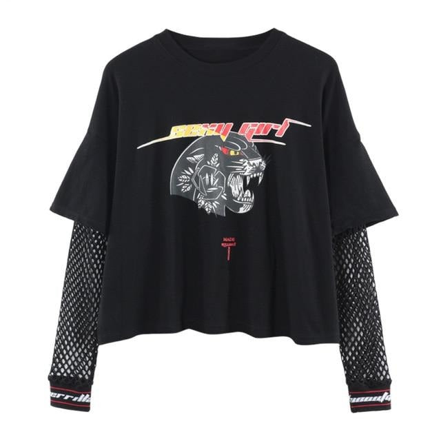 Casual Leopard Print Patchwork Tee