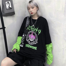 Load image into Gallery viewer, Letter Print Patchwork Women T-Shirt

