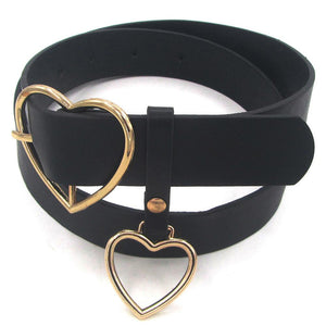 Women Faux Leather Heart-Shaped Belt