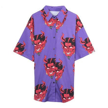 Load image into Gallery viewer, Demon Print Summer Blouse Shirt
