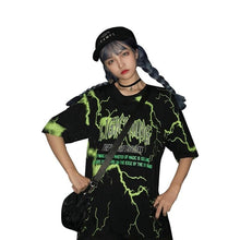 Load image into Gallery viewer, Women-Lightning-Letter-Print-T-shirt.jpg
