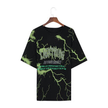 Load image into Gallery viewer, Women-Lightning-Letter-Print-T-shirt.jpg
