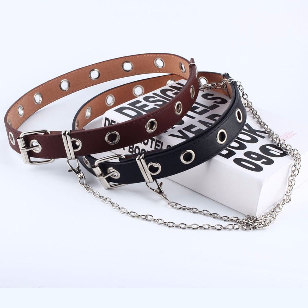 Double -Grommet-Leather-Belt