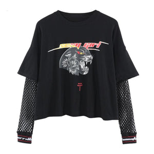 Casual Leopard Print Patchwork Tee