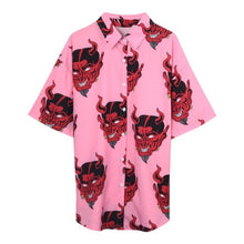 Load image into Gallery viewer, Demon Print Summer Blouse Shirt
